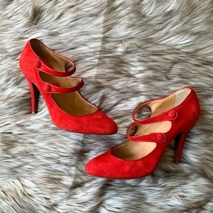 J. Crew Mona Double Strap Suede Mary Jane Shoes